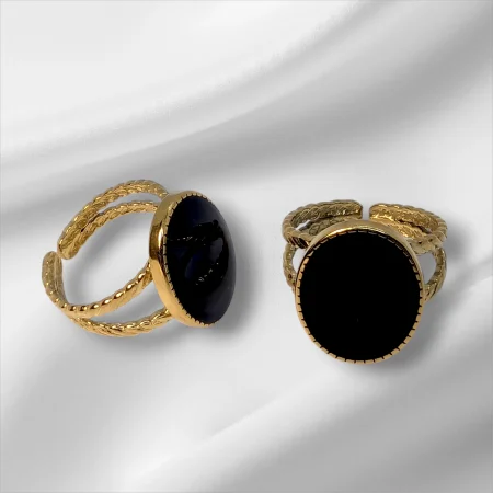 SINGULARU - Orecchini Gota Crush. Ottone con Placcatura Oro 18Kt con Pietra Naturale Quarzo. Chiusura in Silicone. Gioielli da Donna